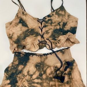 Custom bleach-dyed matching set